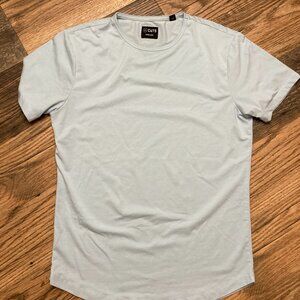 Cuts Shirt Mens Sz M Gray Curve Hem Short Sleeve Stretch Gym Workout Casual Tee